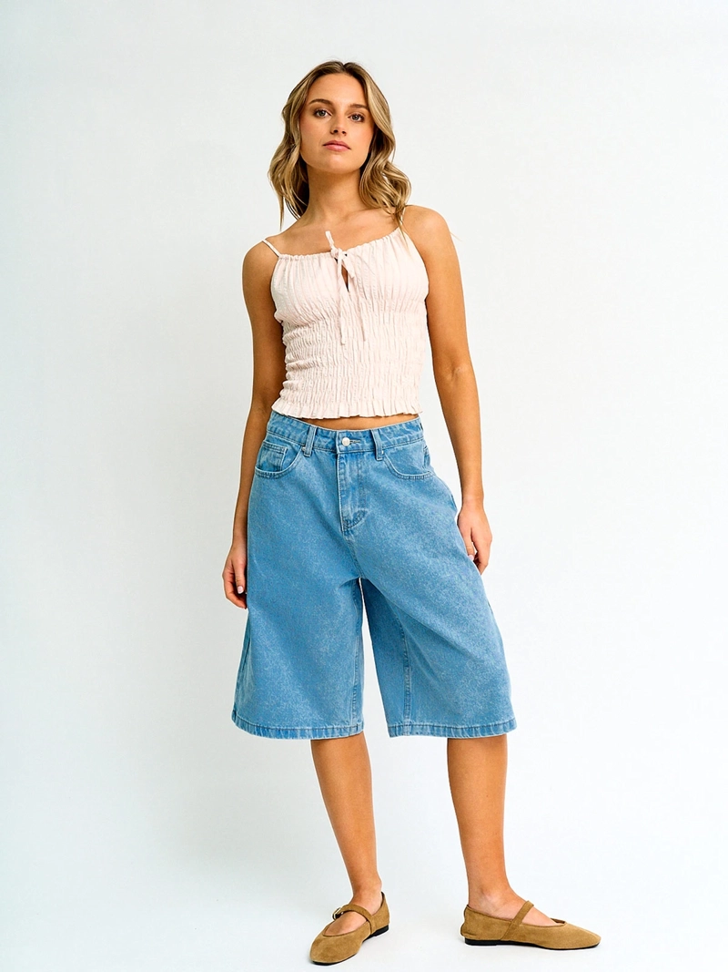 BLUSA MUJER INDEX SIN MANGAS FRUNCIDO - 4