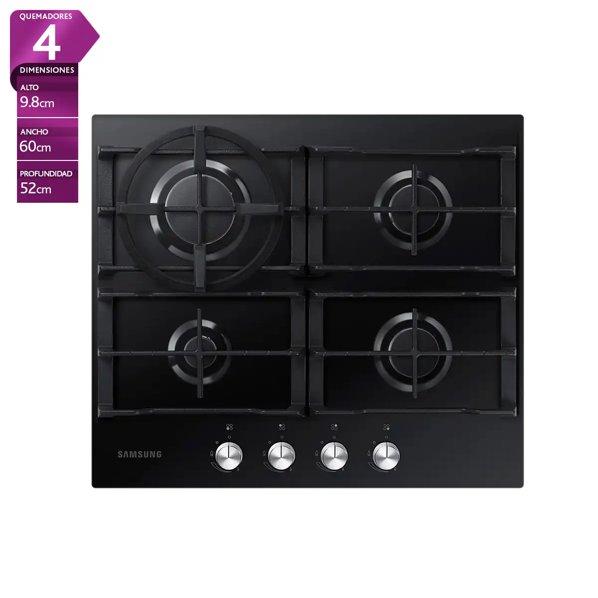 ENCIMERA GAS LICUADO SAMSUNG 4 QUEMADORES NA64D3010AK/ZS