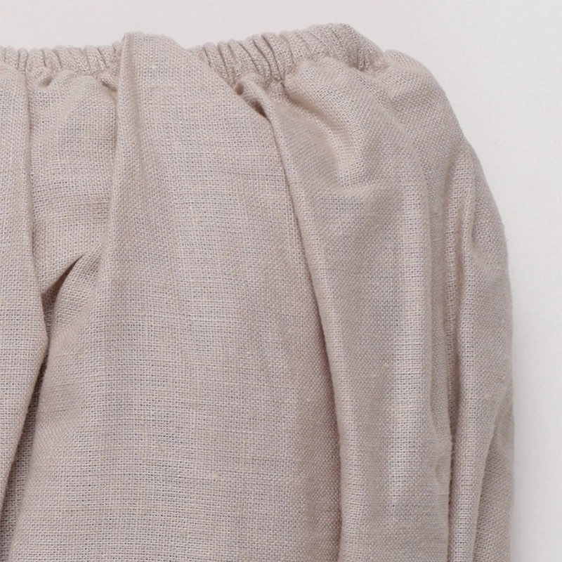 FALDÓN MAISON LINETT ELASTICADO LINO 1.5 PLAZAS TAUPE - 2