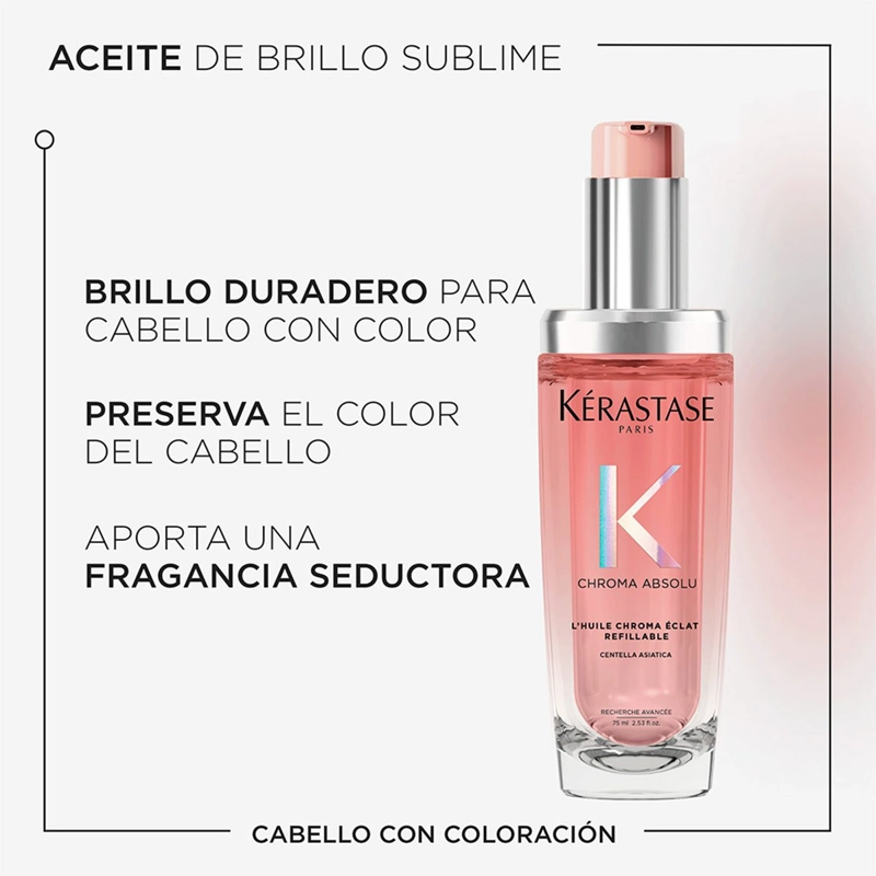 RECARGA ACEITE REPARADOR KÉRASTASE CHROMA ABSOLU ÉCLAT RACIANCE 75 ML - 8