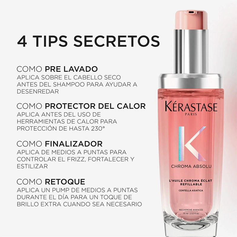 RECARGA ACEITE REPARADOR KÉRASTASE CHROMA ABSOLU ÉCLAT RACIANCE 75 ML - 9