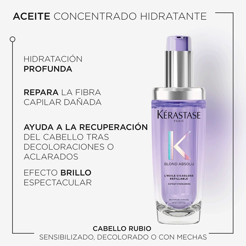 RECARGA ACEITE HIDRATANTE KÉRASTASE BLOND ABSOLU L'HUILE CICAGLOSS 75ML  - 7