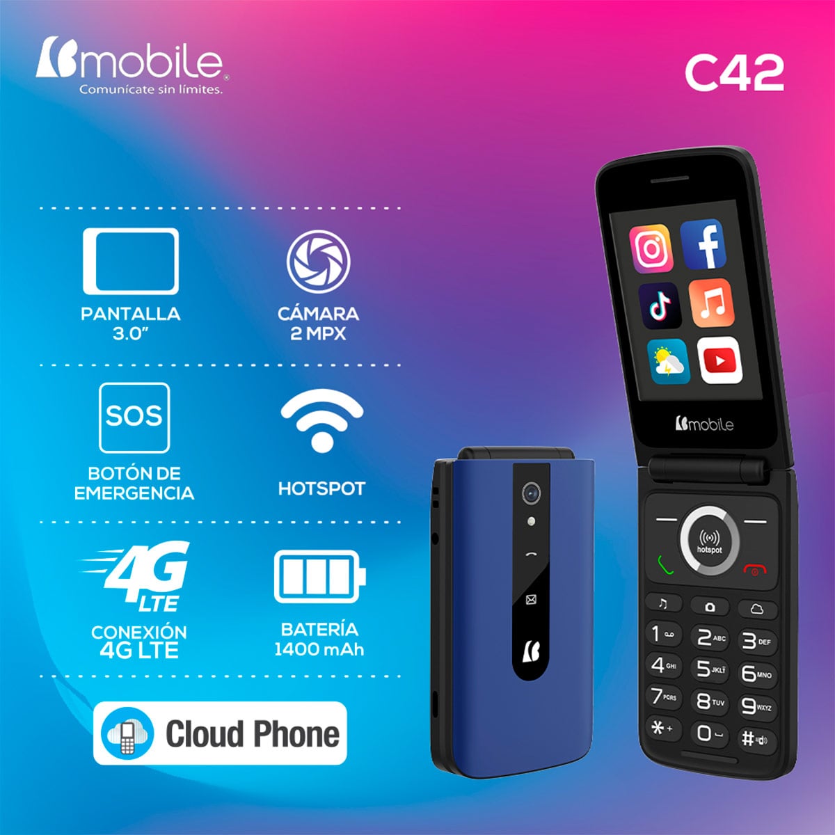 CELULAR BÁSICO BMOBILE C42 - 4