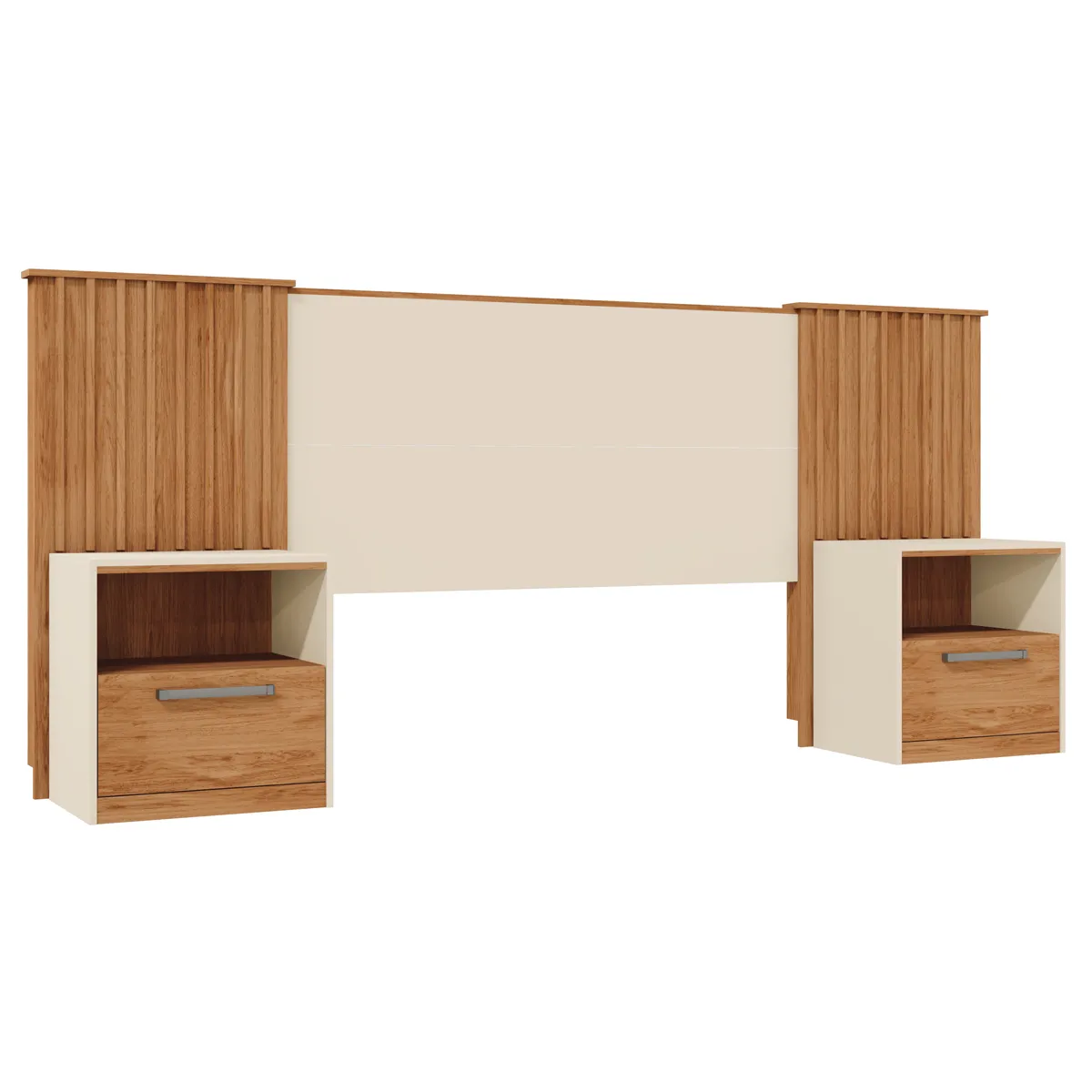 RESPALDO DECOCASA LUCIUS KING/SÚPER KING + 2 VELADORES BEIGE - 1