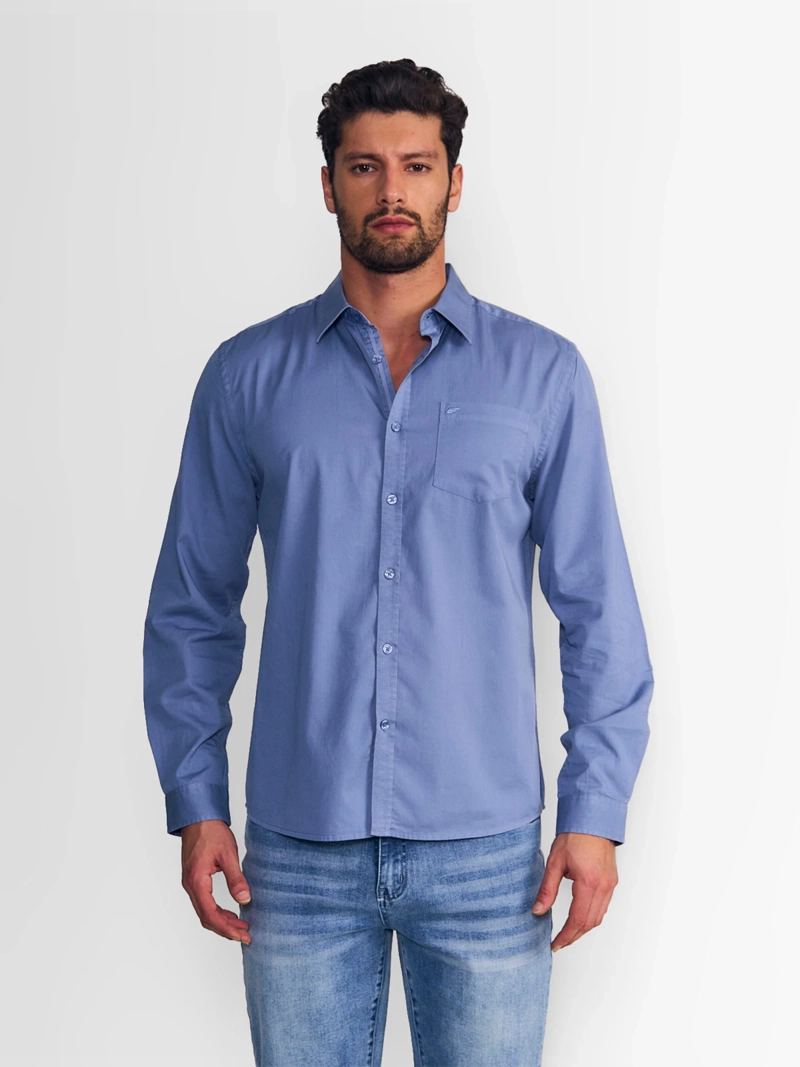 CAMISA MANGA LARGA HOMBRE ELLUS AZUL