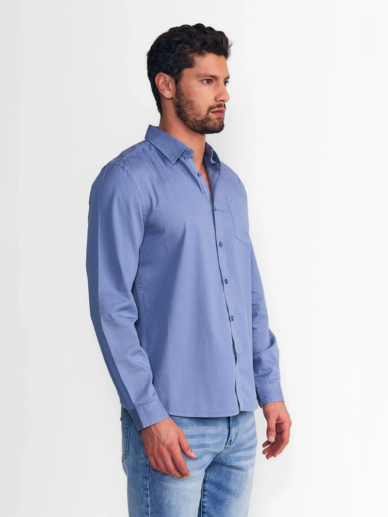 CAMISA MANGA LARGA HOMBRE ELLUS AZUL - 3