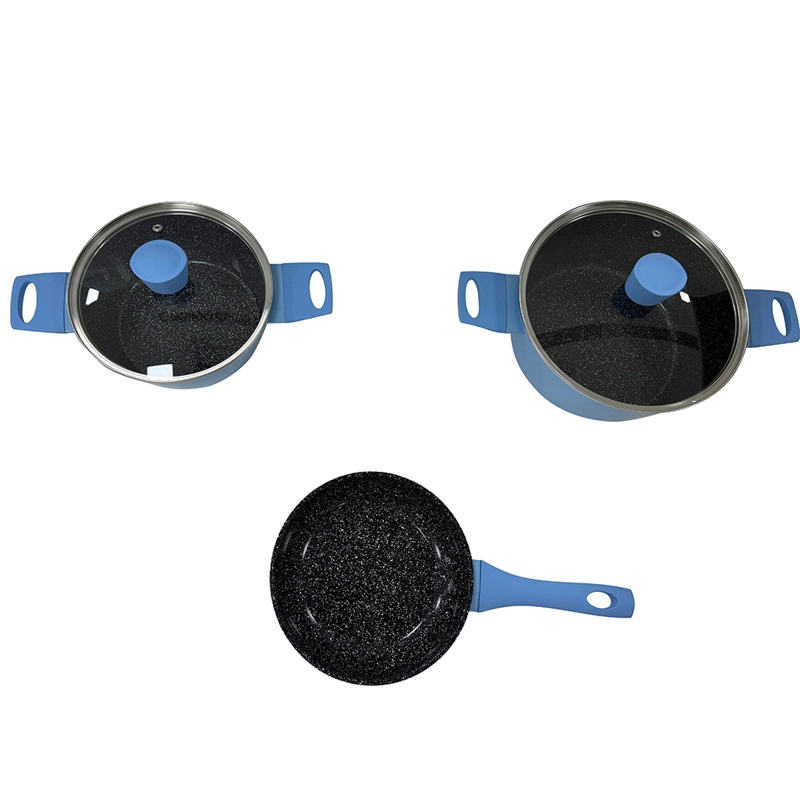 BATERÍA DE COCINA KITCHENWARE BRISTOL 5 PIEZAS  CERÁMICA AZUL - 2