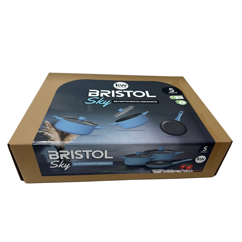 BATERÍA DE COCINA KITCHENWARE BRISTOL 5 PIEZAS  CERÁMICA AZUL - 11