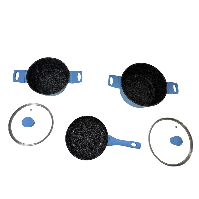 BATERÍA DE COCINA KITCHENWARE BRISTOL 5 PIEZAS  CERÁMICA AZUL - 3