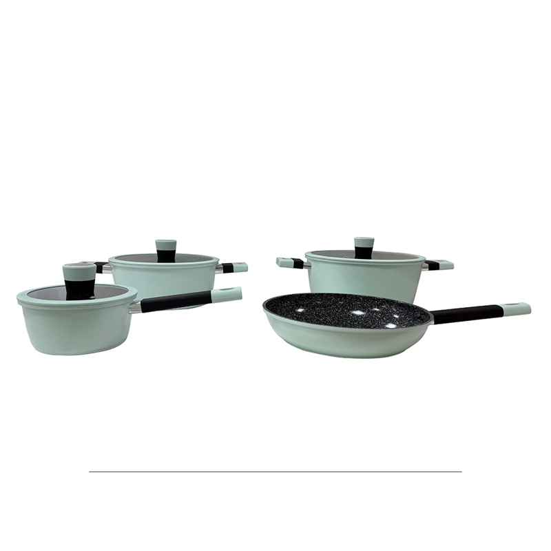 BATERÍA DE COCINA KITCHENWARE SOHO 7 PIEZAS  CERÁMICA MENTA - 1