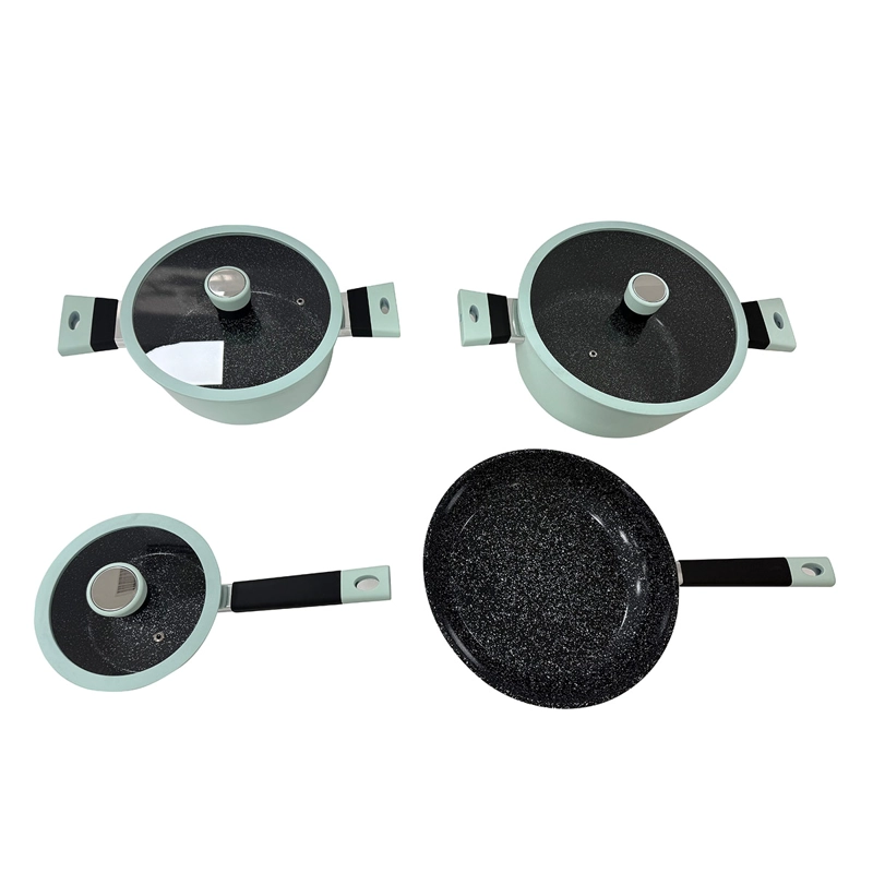 BATERÍA DE COCINA KITCHENWARE SOHO 7 PIEZAS  CERÁMICA MENTA - 2