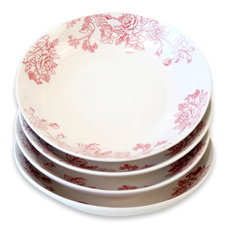 SET PLATO HONDO DORAL FLOR PORCELANA 4 PZS - 2