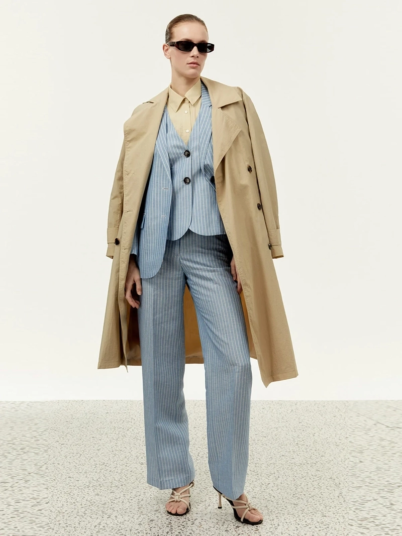 PANTALÓN MUJER SFERA LINO RAYAS - 1
