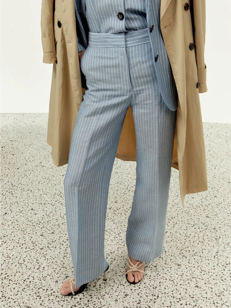 PANTALÓN MUJER SFERA LINO RAYAS - 3