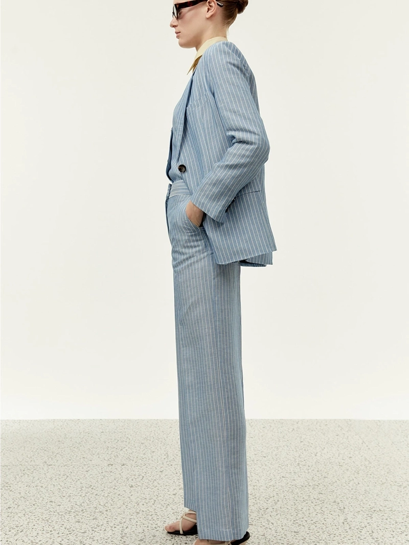 PANTALÓN MUJER SFERA LINO RAYAS - 4