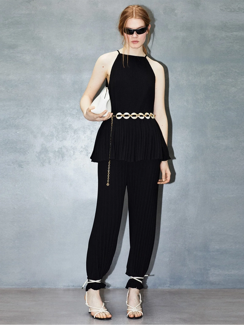 BLUSA MUJER SFERA SIN MANGAS PLISADO - 1