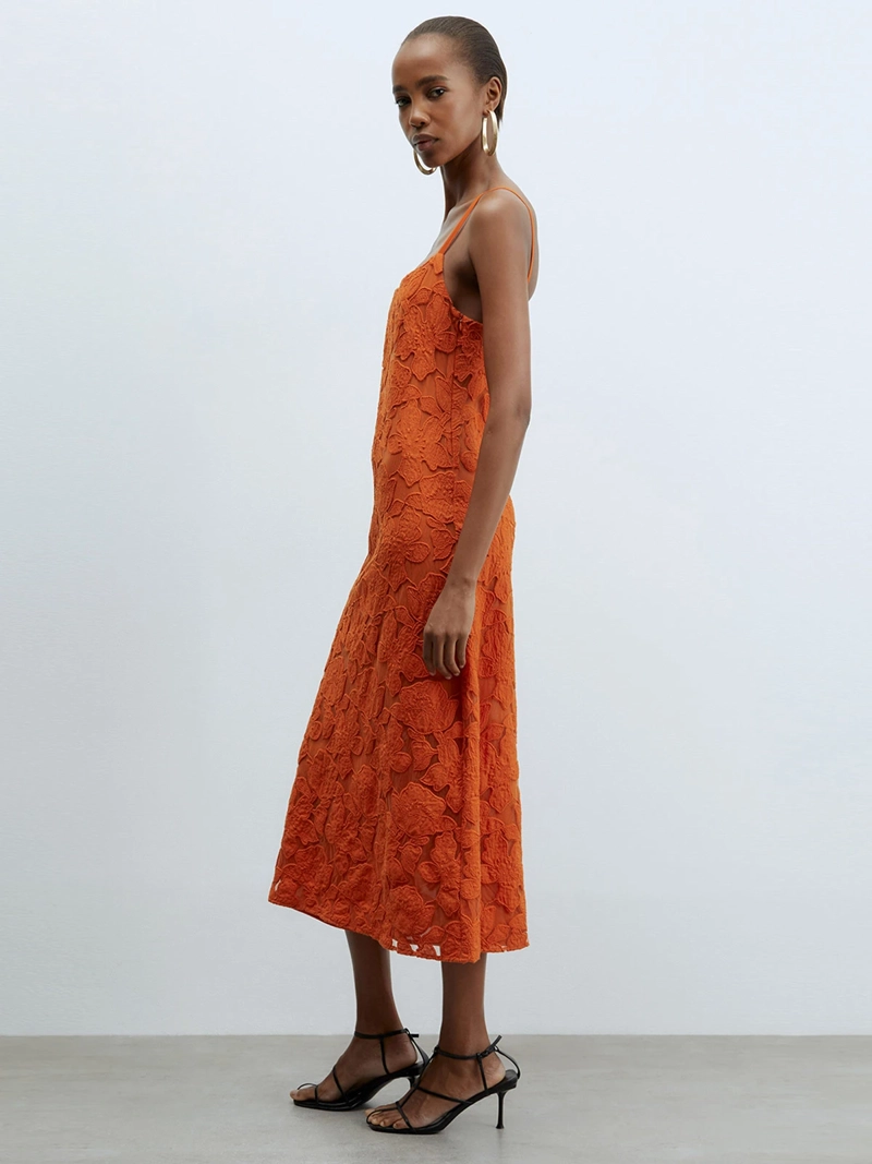 VESTIDO MUJER SFERA ALGODÓN BORDADO - 3
