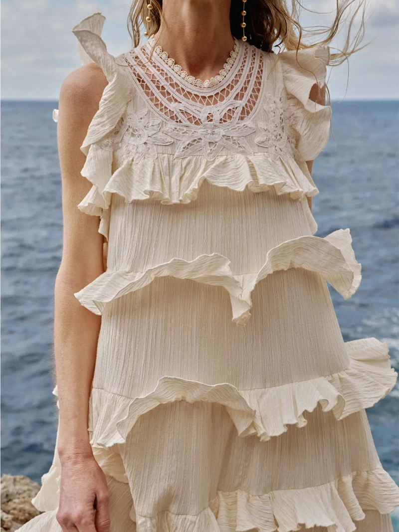 VESTIDO MUJER SFERA ALGODÓN LARGO CAPAS - 3