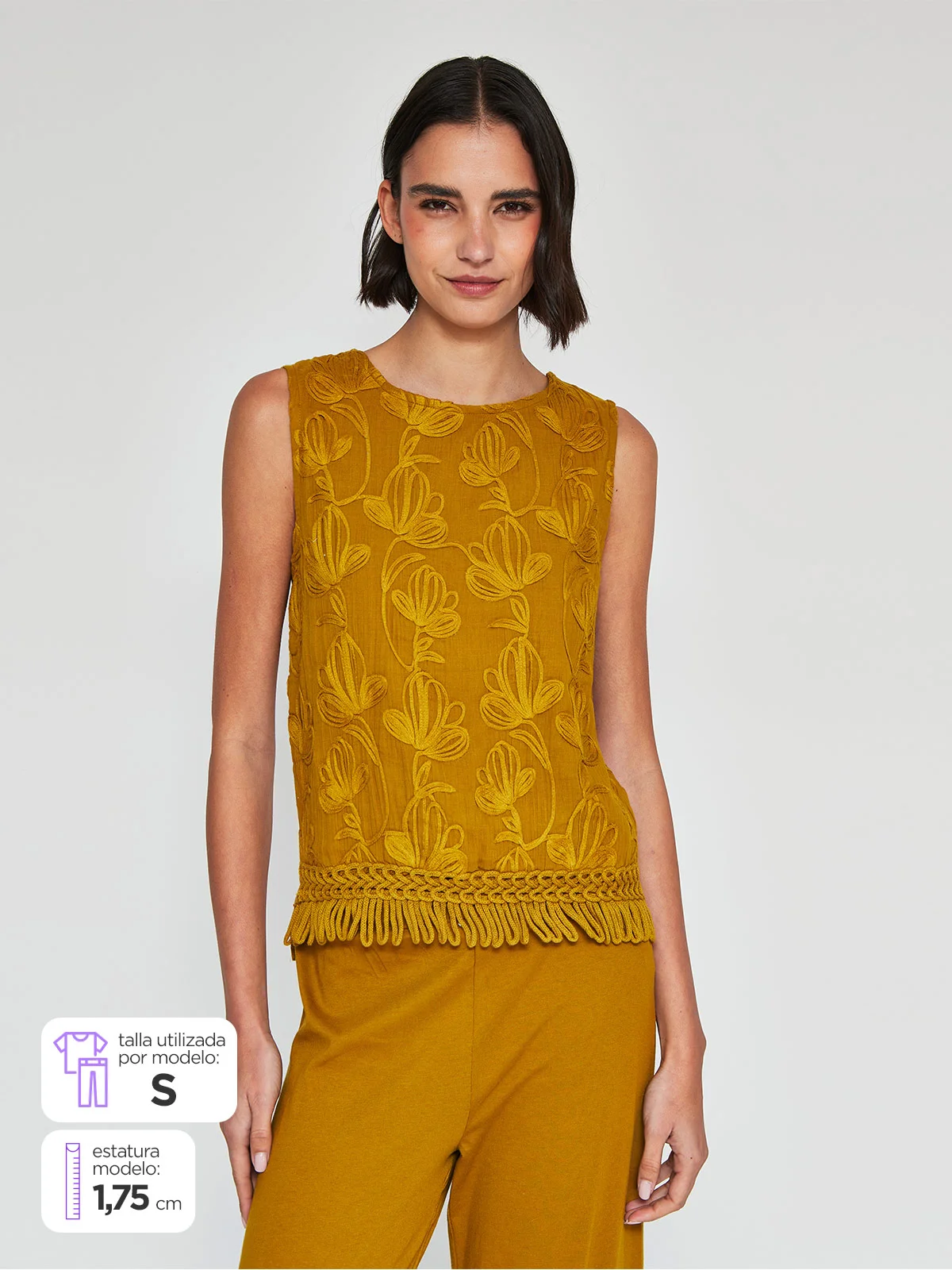 BLUSA MUJER SFERA ALGODÓN BORDADO - 1
