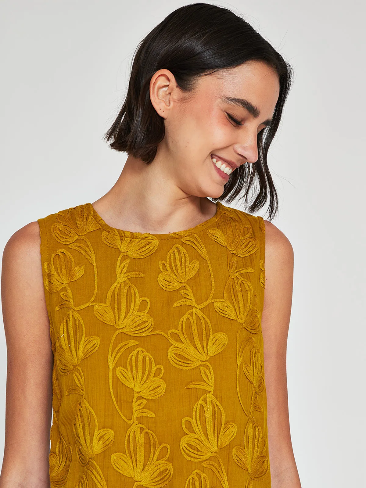 BLUSA MUJER SFERA ALGODÓN BORDADO - 3