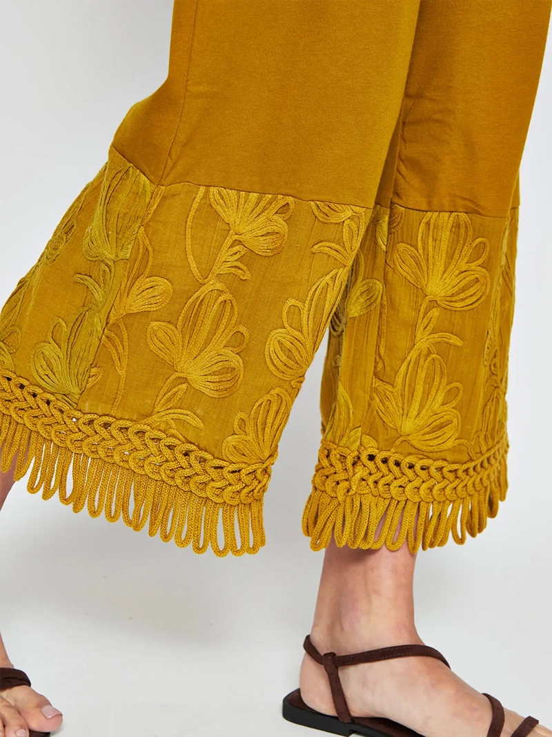 PANTALÓN MUJER SFERA ALGODÓN BORDADO - 3