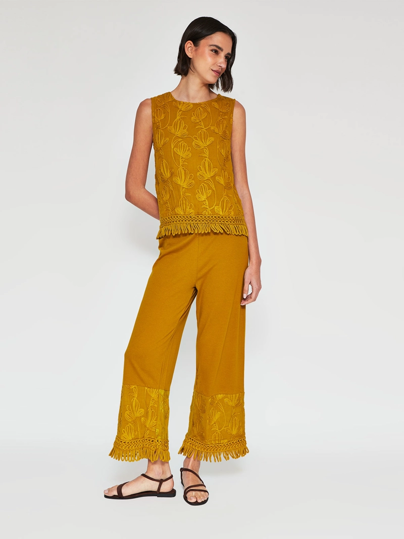 PANTALÓN MUJER SFERA ALGODÓN BORDADO - 4