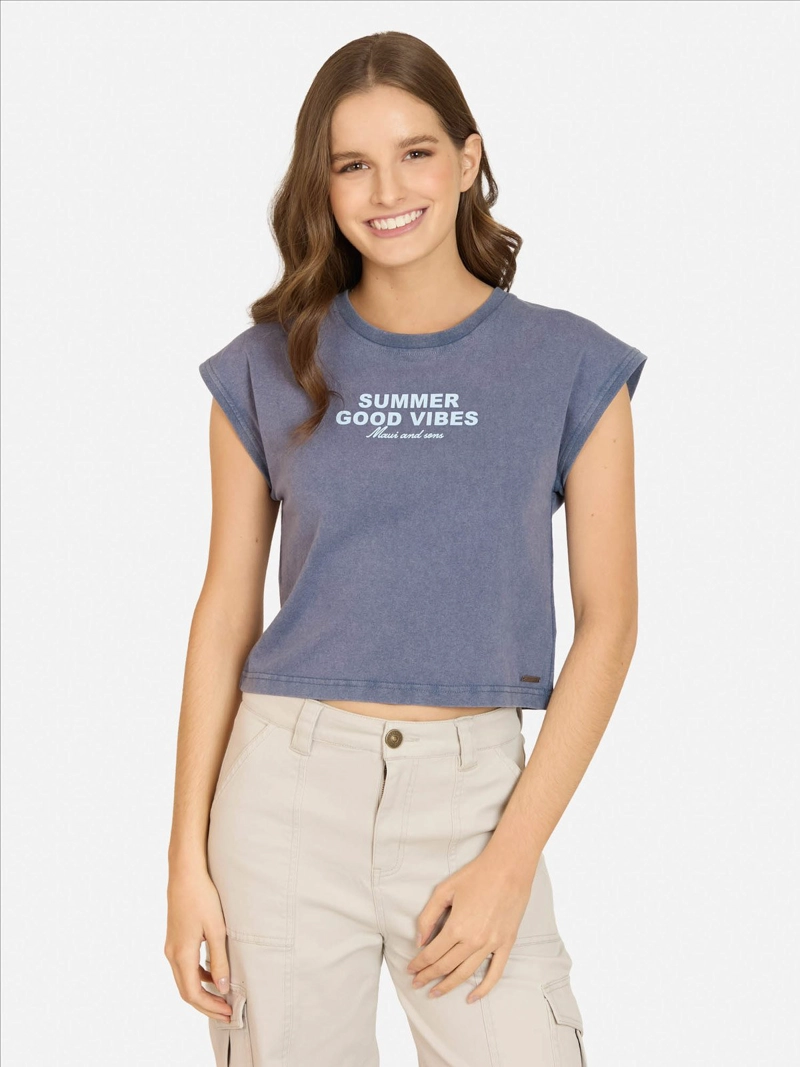POLERA MUJER MAUI AND SONS ALGODÓN MANGA CORTA - 2