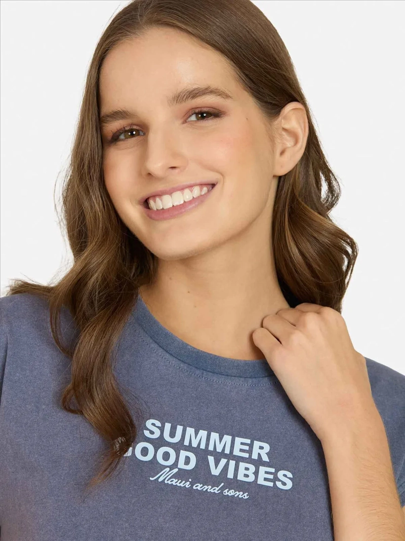 POLERA MUJER MAUI AND SONS ALGODÓN MANGA CORTA - 4