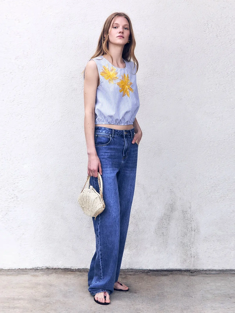 BLUSA MUJER SFERA ALGODÓN RAYAS - 3