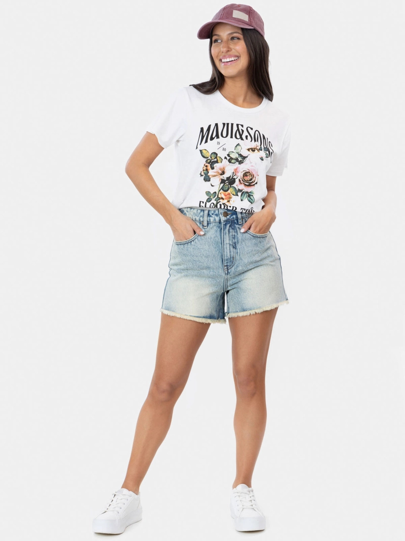 MAUI & SONS SHORT MUJER MAUI AND SONS ALGODÓN DENIM