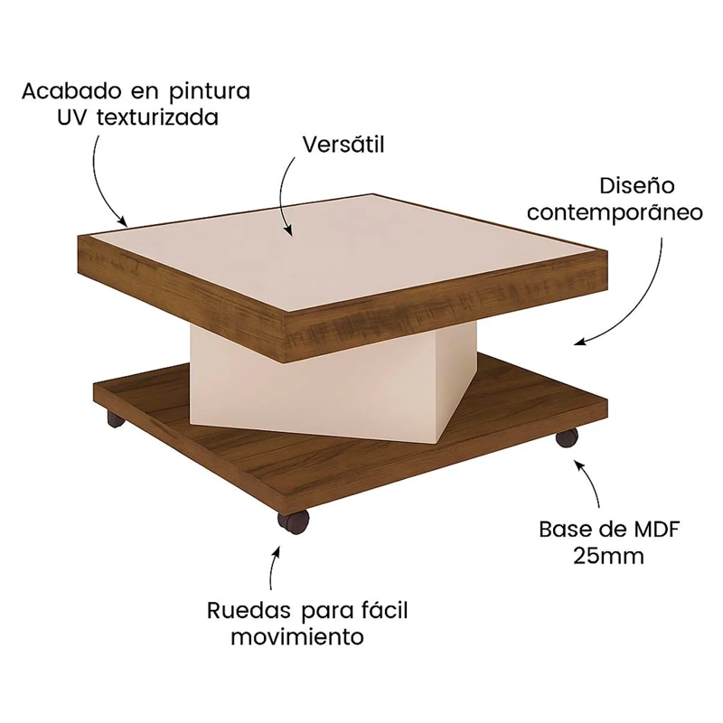 MESA DE CENTRO EXIT SAARA BLANCO NATURAL - 5