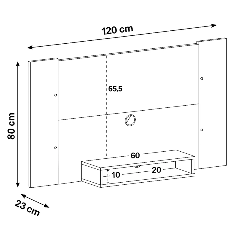 PANEL TV EXIT CINE 47" CEDRO BLANCO NATURAL - 5