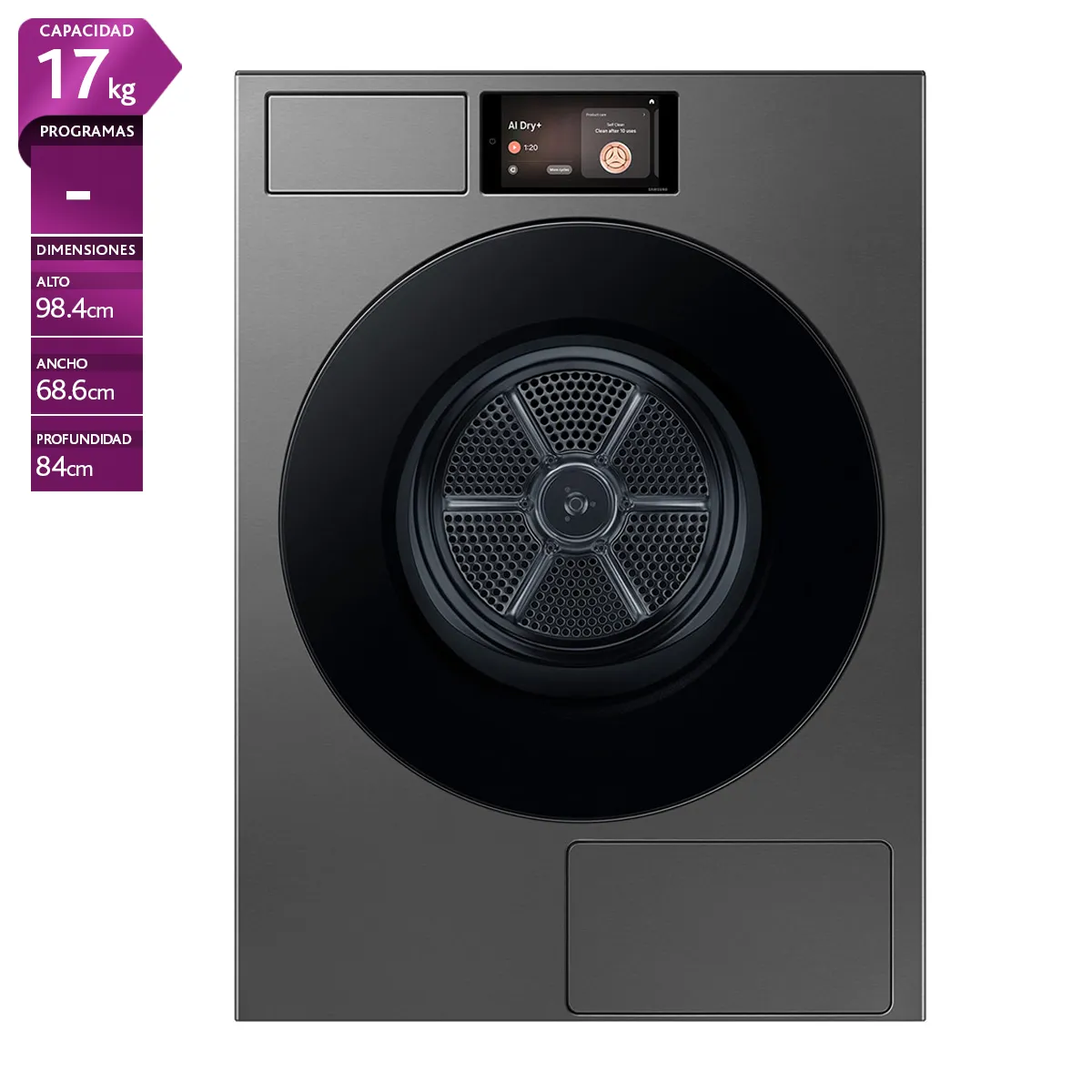 SECADORA DE ROPA BOMBA DE CALOR SAMSUNG DV90F17CDS BE SPOKE 17KG GRIS - 1
