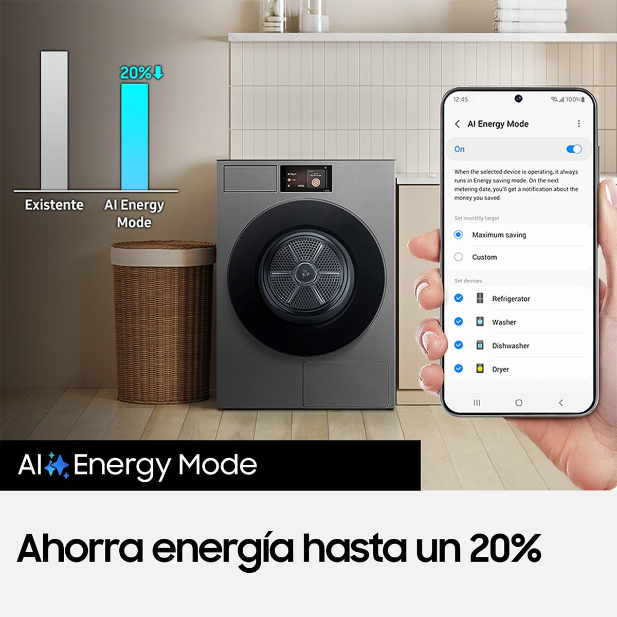 SECADORA DE ROPA BOMBA DE CALOR SAMSUNG DV90F17CDS BE SPOKE 17KG GRIS - 6