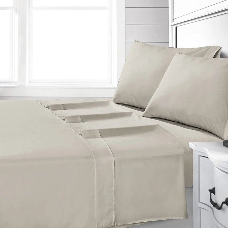 JUEGO DE SÁBANAS ANDES LISA 180H 2 PLAZAS BEIGE - 1