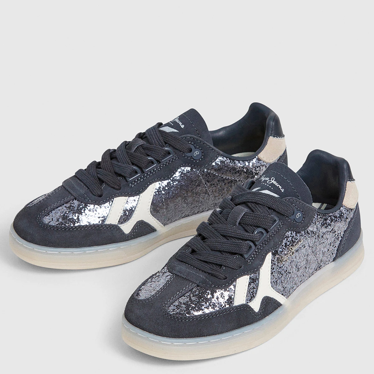 ZAPATILLAS MUJER PEPE JEANS CASUALES NEGRO BALL GLITTER - 2