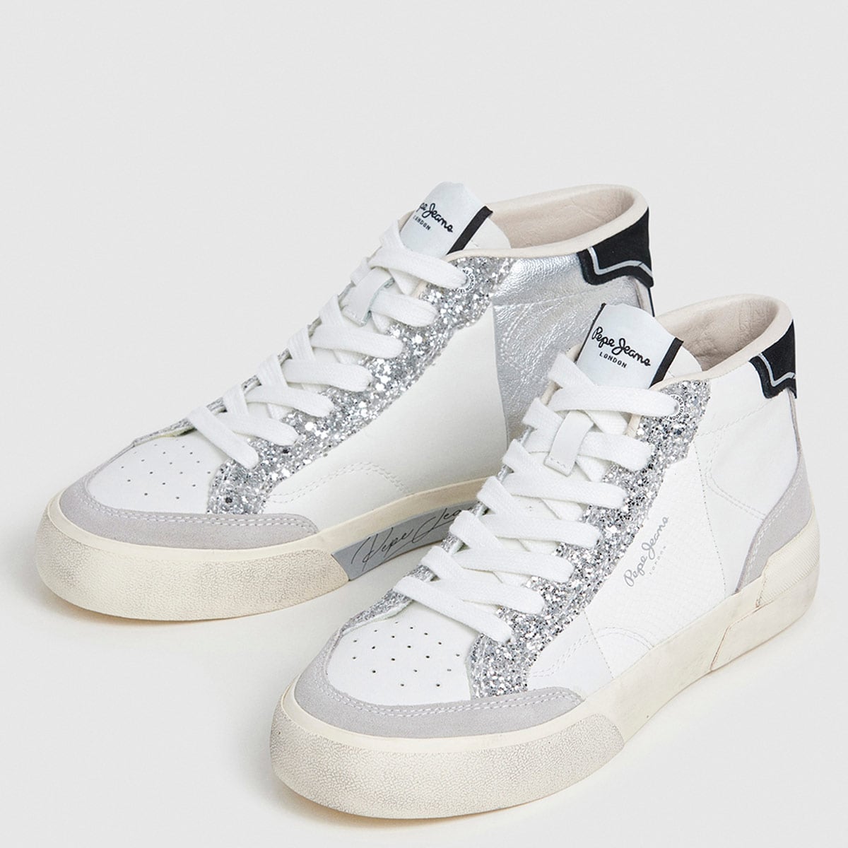 ZAPATILLAS MUJER PEPE JEANS CASUALES BLANCO MILAN DISCO  - 2