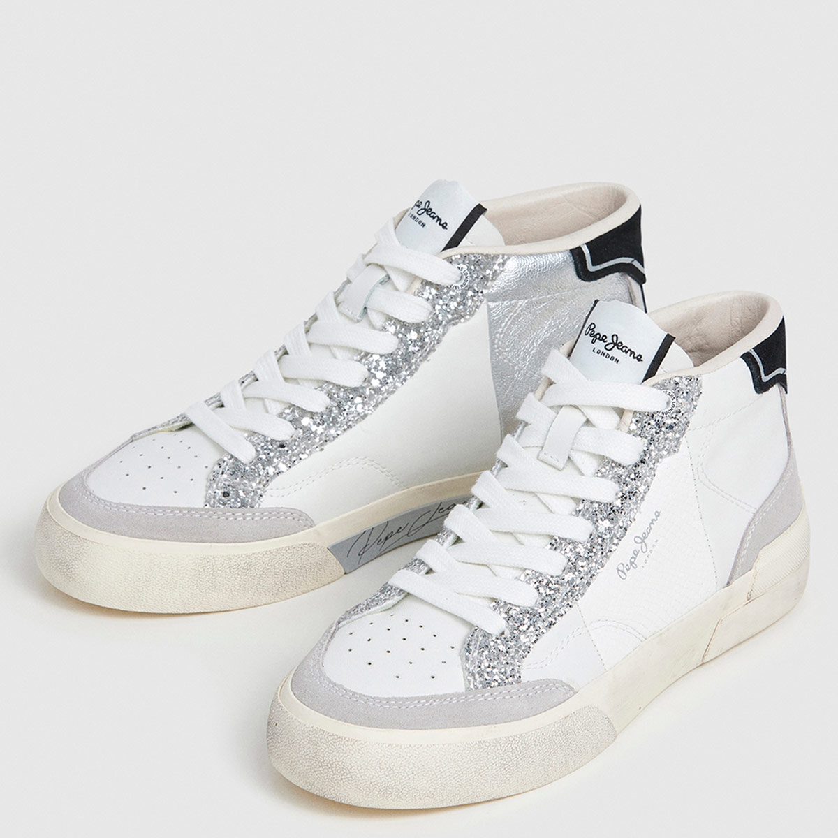 ZAPATILLAS MUJER PEPE JEANS CASUALES BLANCO MILAN DISCO  - 2