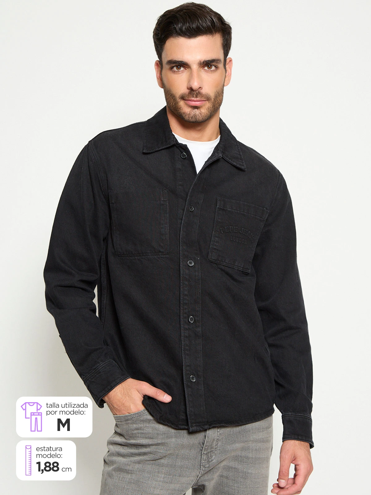 CAMISA HOMBRE PEPE JEANS ALGODÓN MANGA LARGA - 1