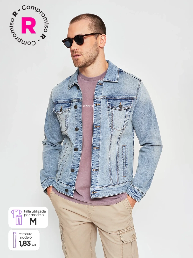 CHAQUETA HOMBRE INDEX ALGODÓN DENIM BÁSICA - 1