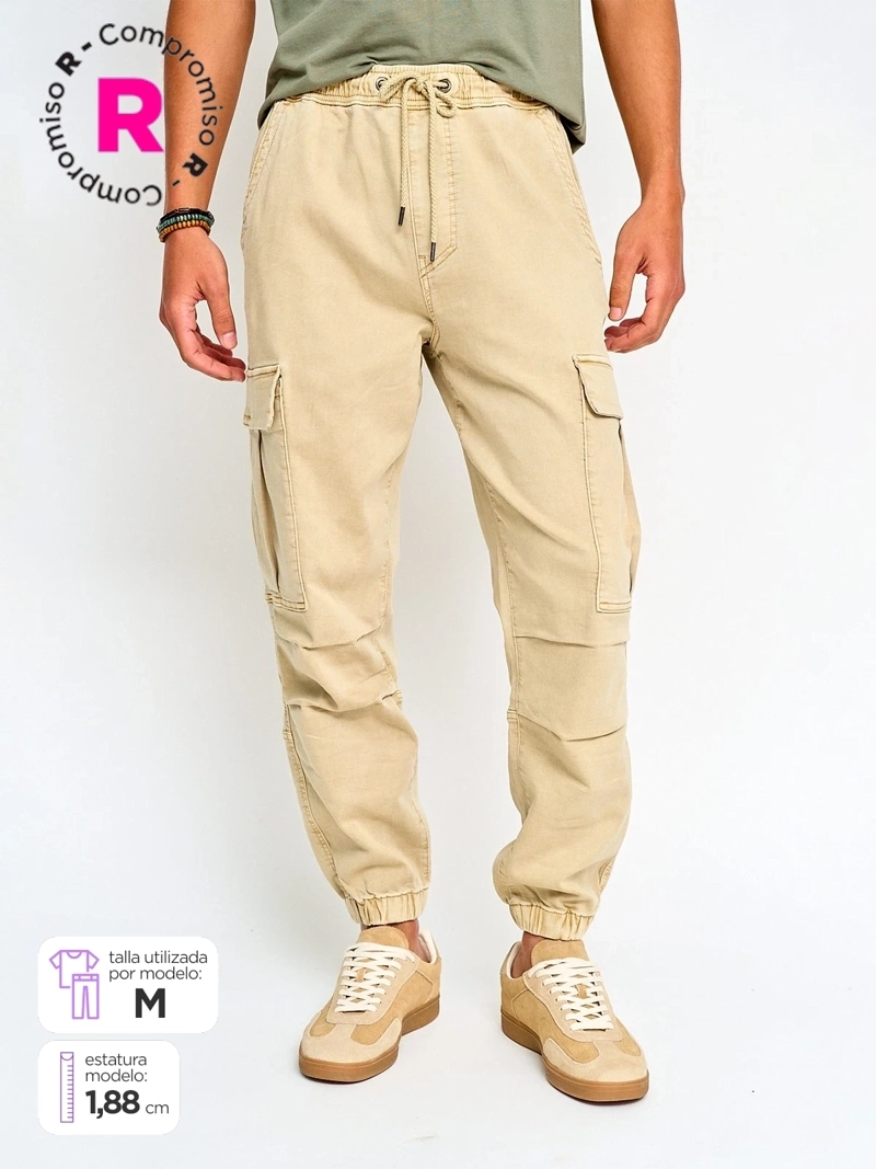 PANTALÓN HOMBRE INDEX ALGODÓN BOLSILLOS CARGO - 1