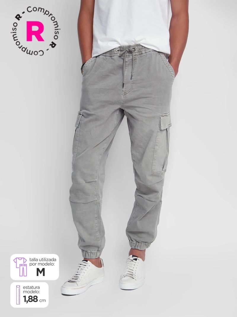 PANTALÓN HOMBRE INDEX ALGODÓN BOLSILLOS CARGO - 1