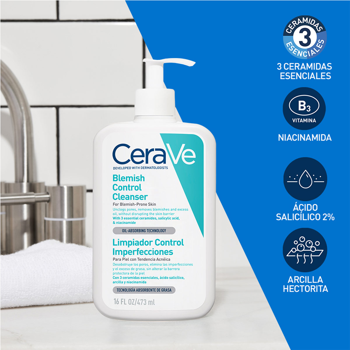 GEL LIMPIADOR CERAVE ESPUMOSO 473 ML - 4