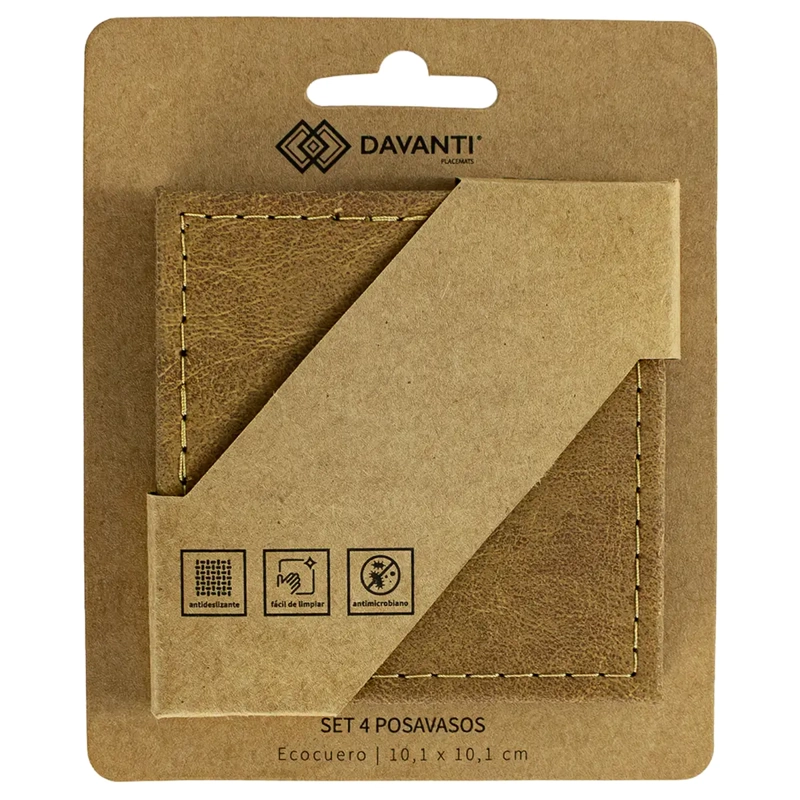 SET X4 POSAVASO DAVANTI CLASSIC VEGAN HABANO
