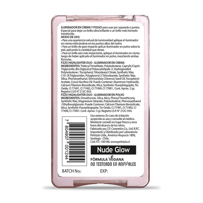 PALETA DE ILUMINADORES PETRIZZIO DUO NUDE GLOW - 2