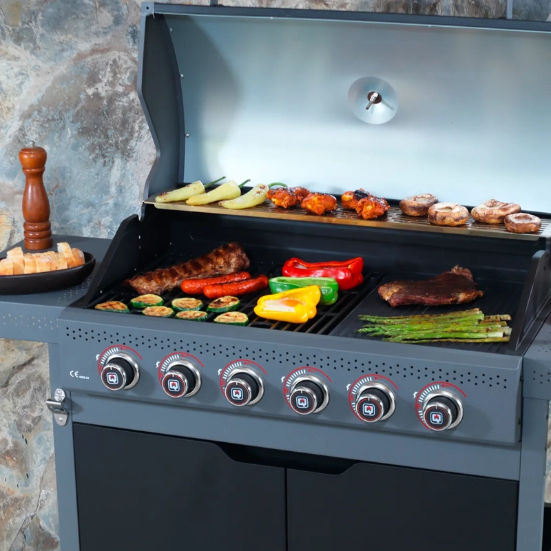 PARRILLA A GAS DARK HAWK 6 QUEMADORES - 8