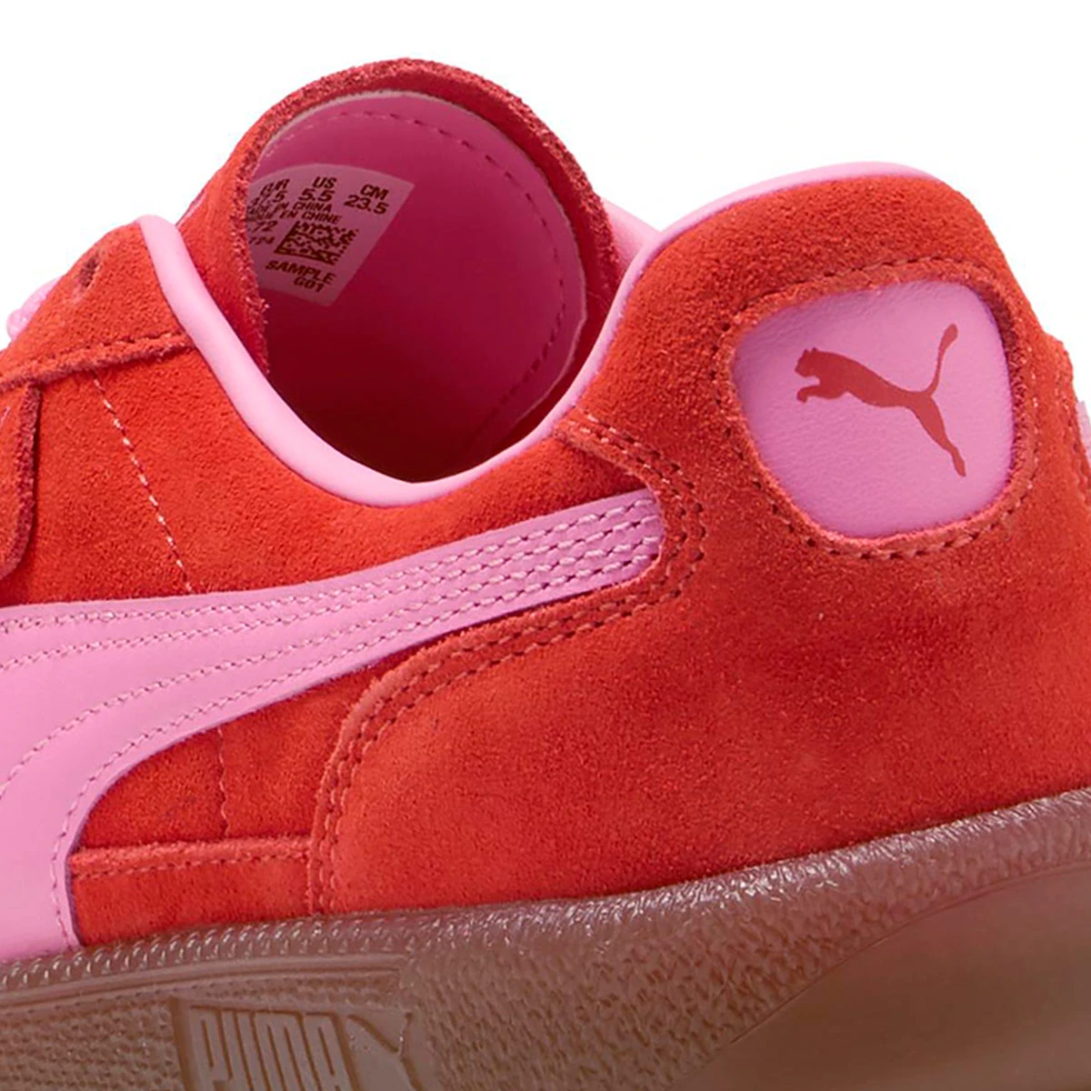 ZAPATILLAS MUJER PUMA CASUALES ROJO PALERMO CUERO - 5