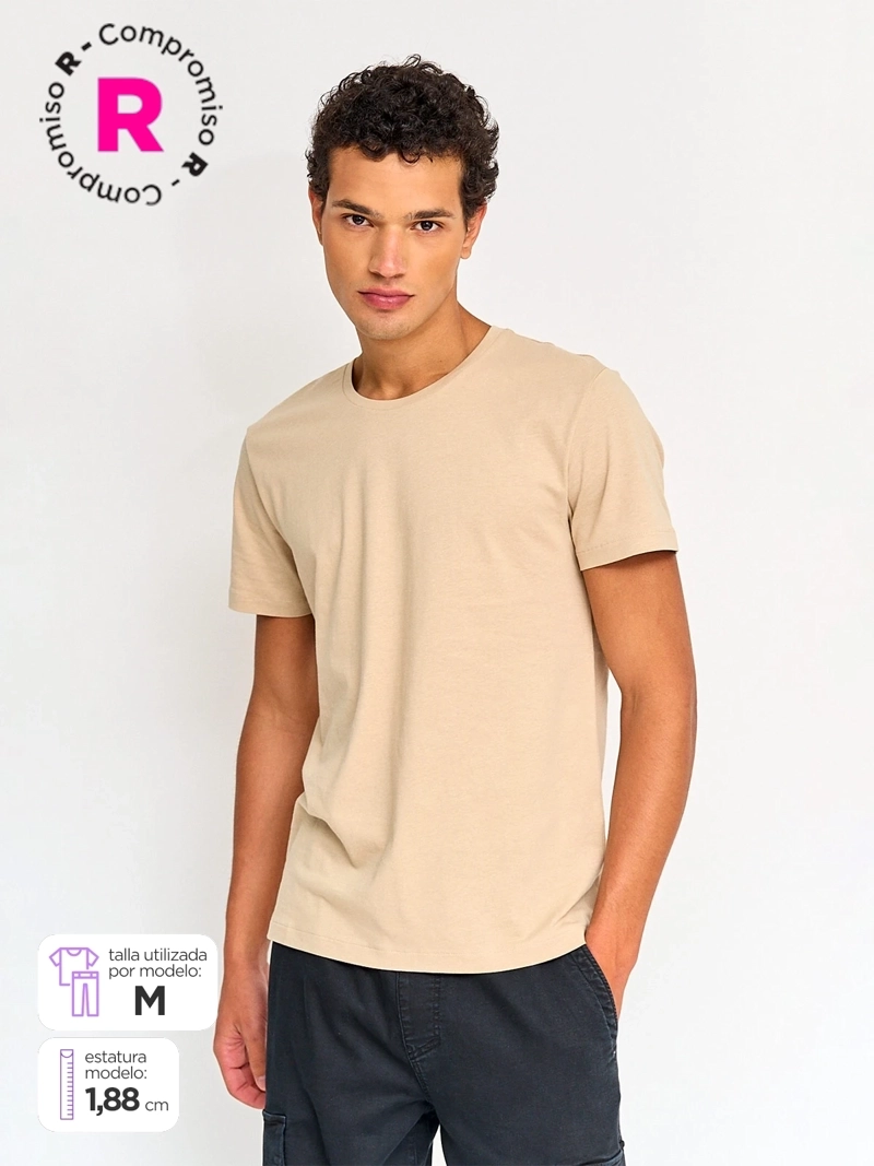 POLERA HOMBRE INDEX ALGODÓN CUELLO REDONDO MANGA CORTA