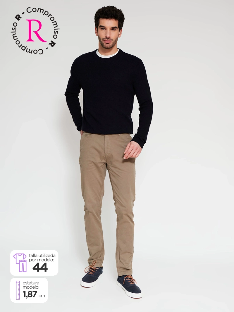 PANTALÓN HOMBRE MARQUIS ALGODÓN SLIM CHINO LAVADO - 1