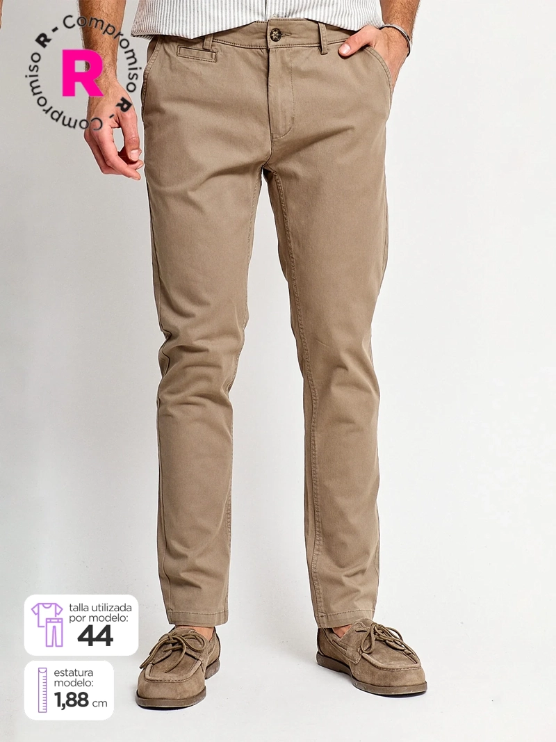 PANTALÓN HOMBRE MARQUIS ALGODÓN SLIM CHINO LAVADO - 1